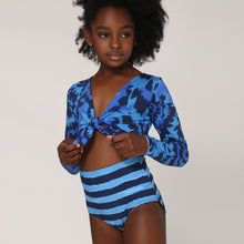 Load image into Gallery viewer, Image 04: Uv Line Girl&#39;s Two-Piece Maio Marina Teen Oceano Upf50+
