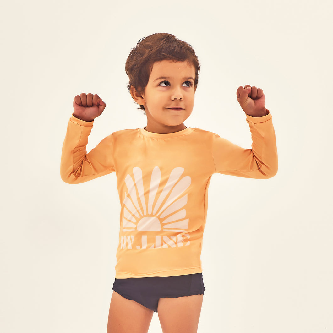 Model Front: Uv Line Baby Swimwear Rash Guard Baby Solar Upf50+