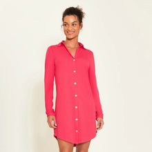 Load image into Gallery viewer, Model Front: Uv Line Shirtdress Shirtdress Copenhagen Pink Upf50+
