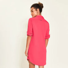 Load image into Gallery viewer, Model Back: Uv Line Shirtdress Shirtdress Copenhagen Pink Upf50+
