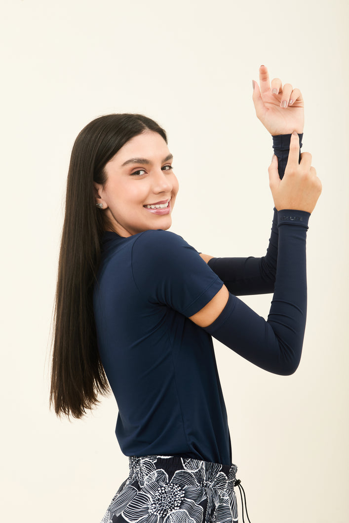 Gallery: Uv Line Glove Sun-Protection Sleeve Navy Upf50+