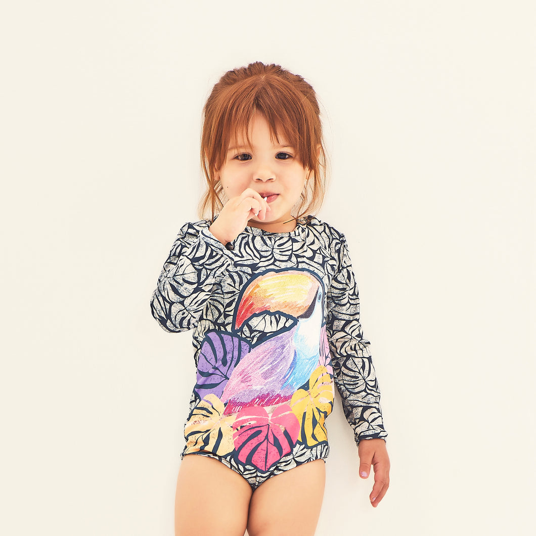 Model Front: Uv Line Baby Swimwear Swimsuit Baby Tucano Upf50+