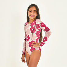 Load image into Gallery viewer, Image 02: Uv Line Girl&#39;s One-Piece Swimsuit Flores Upf50+
