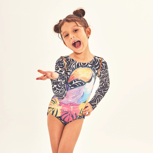 Model Front: Uv Line Girl's One-Piece Swimsuit Girl Tucano Upf50+