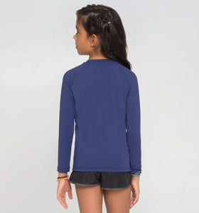 Model Back: Uv Line Rash Guard Uvpro Br Ml Inf Marinho