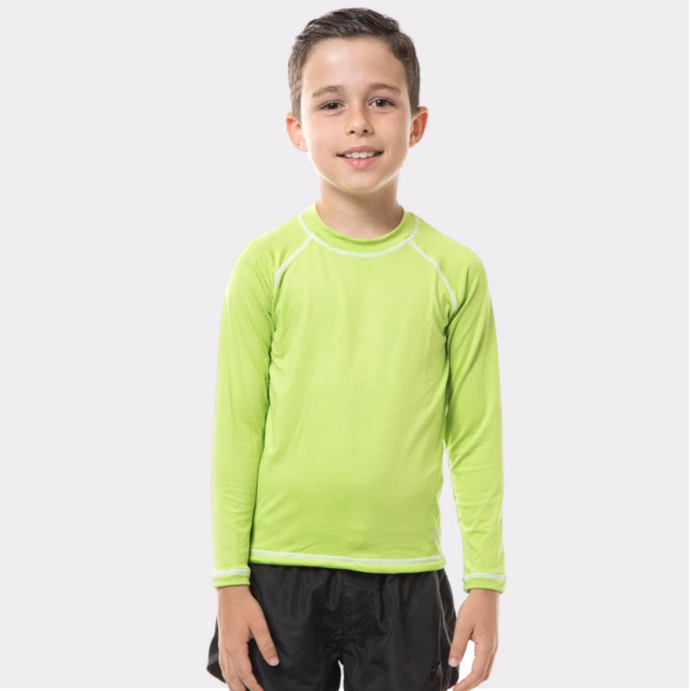 Kids FPU50+ UV Colors Long Sleeve T-Shirt Apple Green Uv