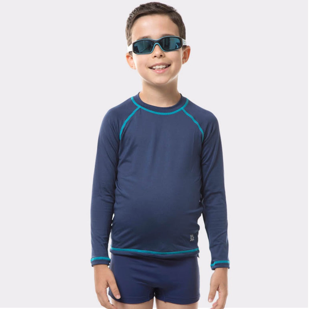 Kids FPU50+ UV Colors Long Sleeve T-Shirt Navy Blue Uv