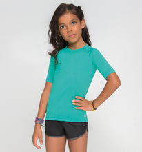 Load image into Gallery viewer, Kids FPU50+ Uvpro Short Sleeve T-Shirt Mint Green Uv
