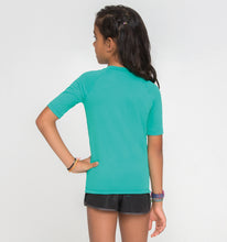 Load image into Gallery viewer, Kids FPU50+ Uvpro Short Sleeve T-Shirt Mint Green Uv
