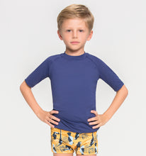 Load image into Gallery viewer, Kids FPU50+ Uvpro Short Sleeve T-Shirt Navy Blue Uv
