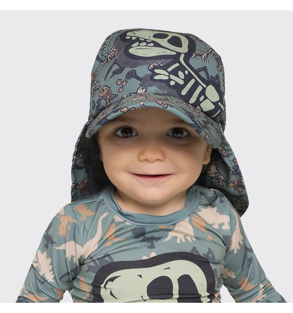 UV Skinz  Toddler Sun Hat - Teal with Dinosaurs